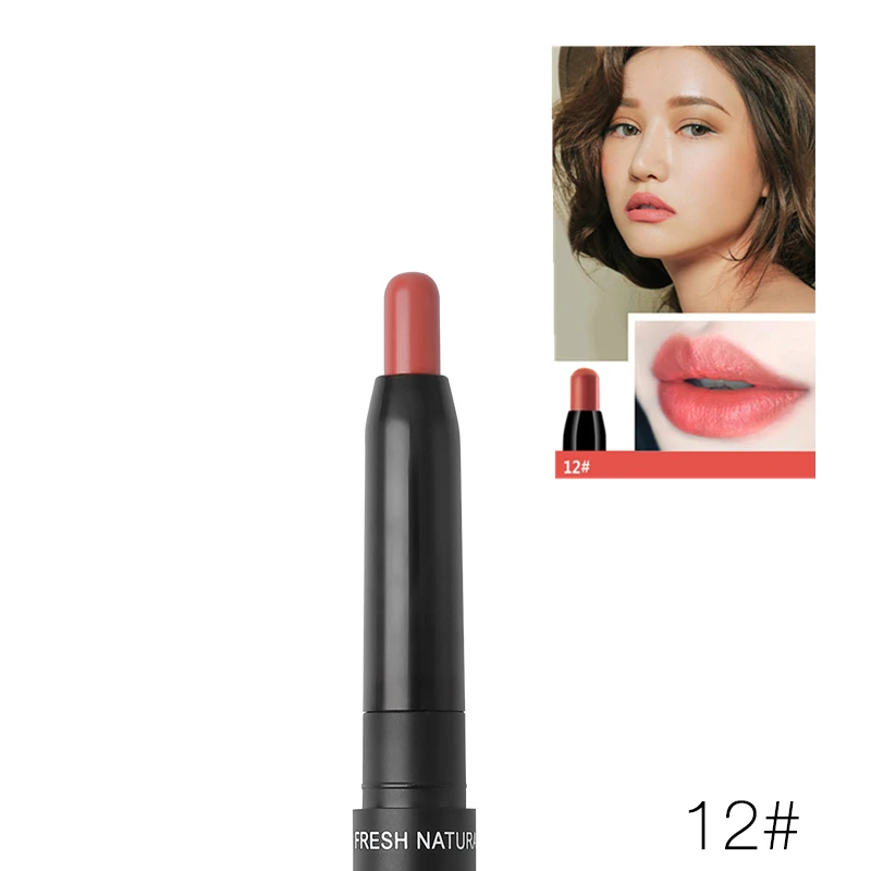 12 lipstick Novo Face многофункциональная Косметическая ручка для макияжа с металлическим мерцанием тени для век хайлайтер бронзер матовая Косметическая Помада - Цвет: 12 lipstick