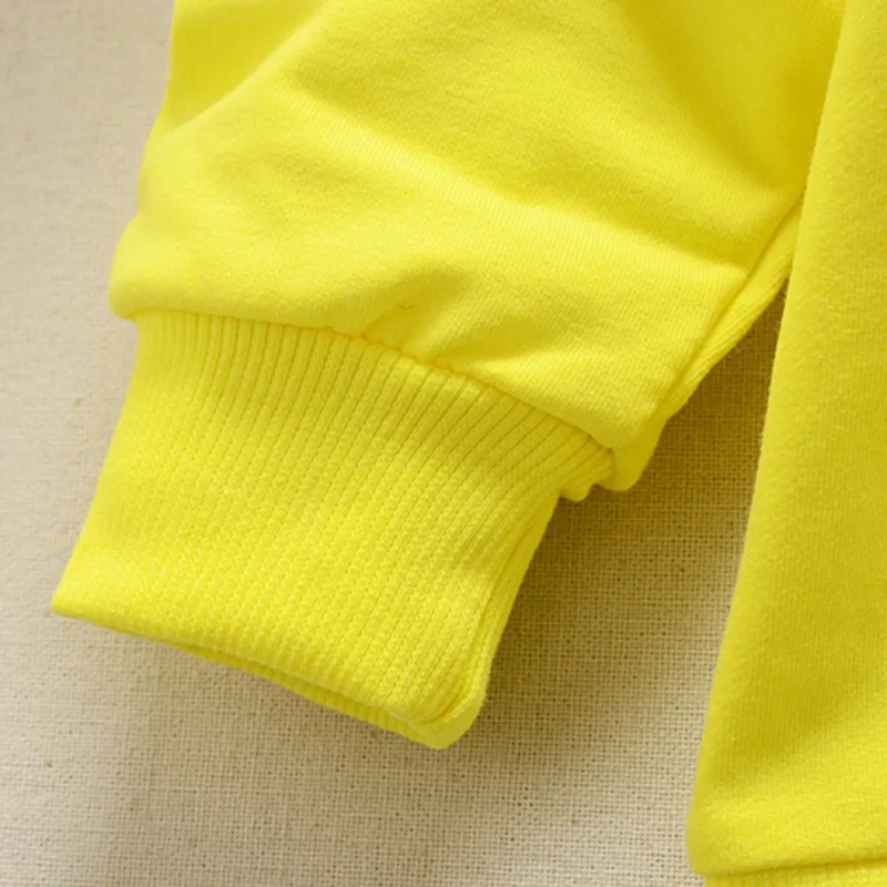 Autumn Newborn Baby 0-3Y Boys Girls Spandex Long Sleeve Sweatshirt Cute Cartoon Pattern Solid Colors Long Sleeve Sweatshirt