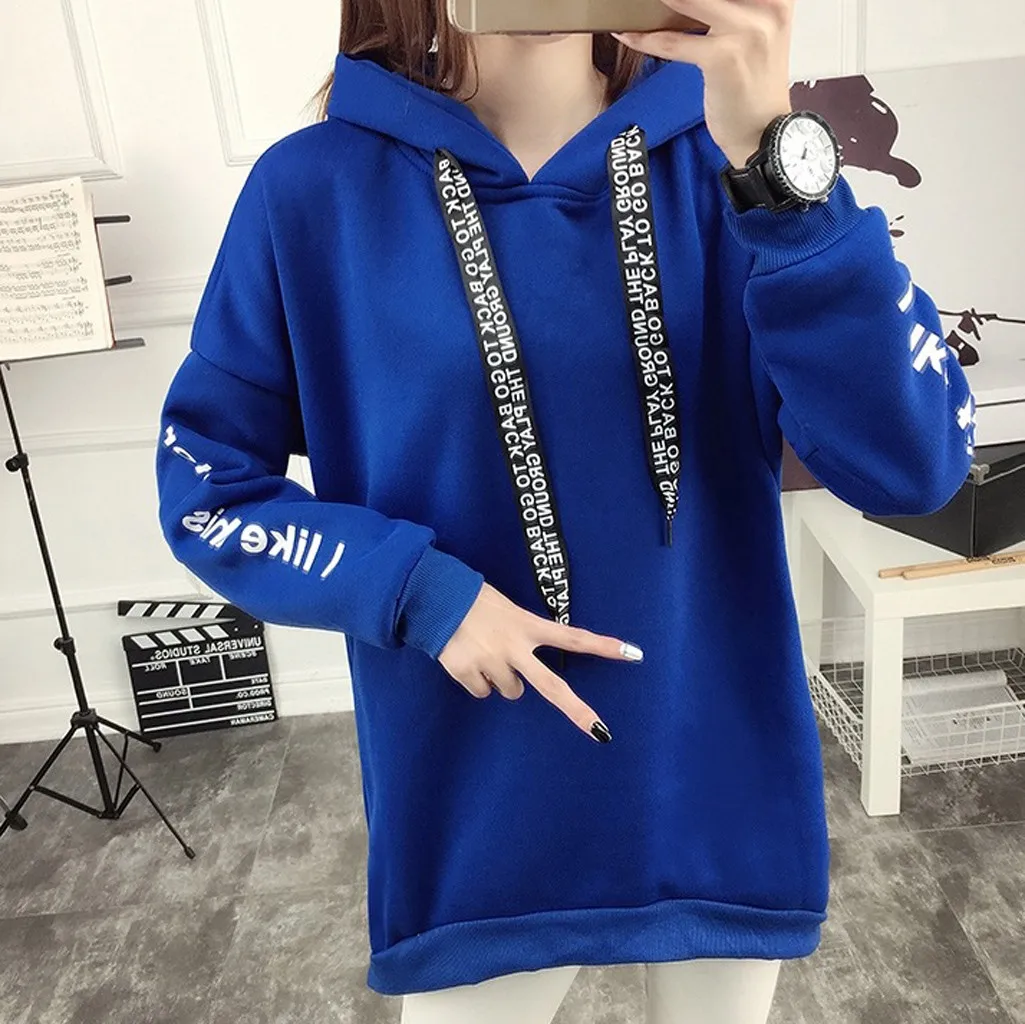 sudadera azul mujer