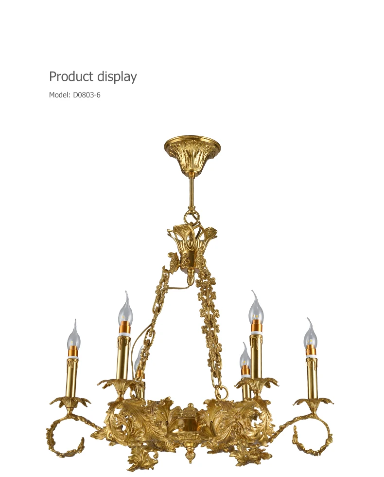 French all copper chandelier luxurious atmosphere retro European villa living room lamp dining room bedroom study brass lamp