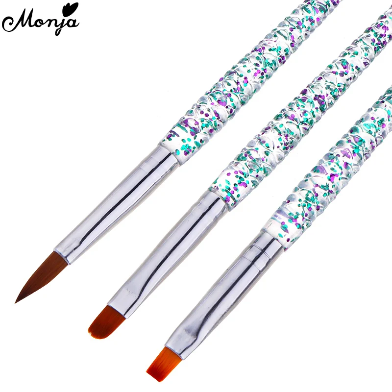 Monja 3 шт./компл. Русалка Ручка Nail Art французский полоса линии Лайнер Кисть для рисования узор типа сделай себе сам дизайн чертежная ручка Маникюрный Инструмент