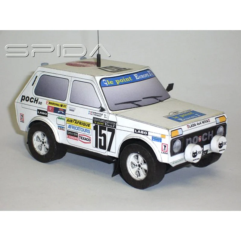 Lada Niva 1983 4x4 1:32 Dakar Rally Racing Car Mini Origami Art 3D Paper Model Papercraft DIY Adult Handmade Craft Toys ZX-034