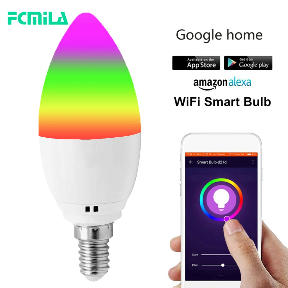 

LED candle light E14 LED Bulb 10W Flame Bombilla Led Candle Lamp Ampoule led Chandelier Crystal Smart Wifi Bulb Night Light