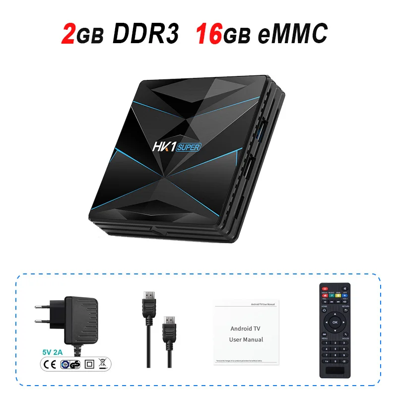 2GB 16GB HK1 Супер смарт ТВ коробка 4 Гб 128 ГБ Android 9,0 ТВ-бокс на Rockchip RK3318 64 ГБ 32 ГБ ТВ коробка Google Assistant 4K 3D HD 2,4G/5G двойной Wifi - Цвет: 2GB 16GB