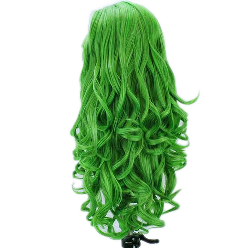 Lace front synthetic wigs for women Charisma Long Deep Wave Hair Synthetic Lace Front Wig High Temperature Fiber Hair Pink Wigs For Women Free Part Green Wig