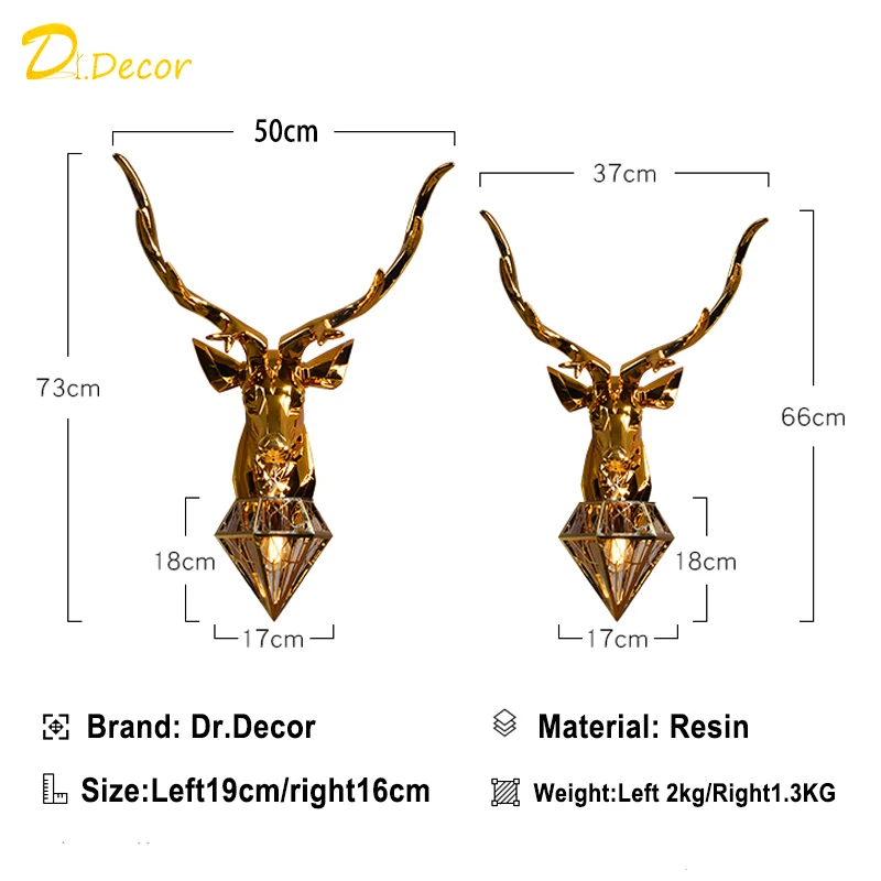Современный светодиодный настенный ретро светильник в виде оленя оленьи рожки