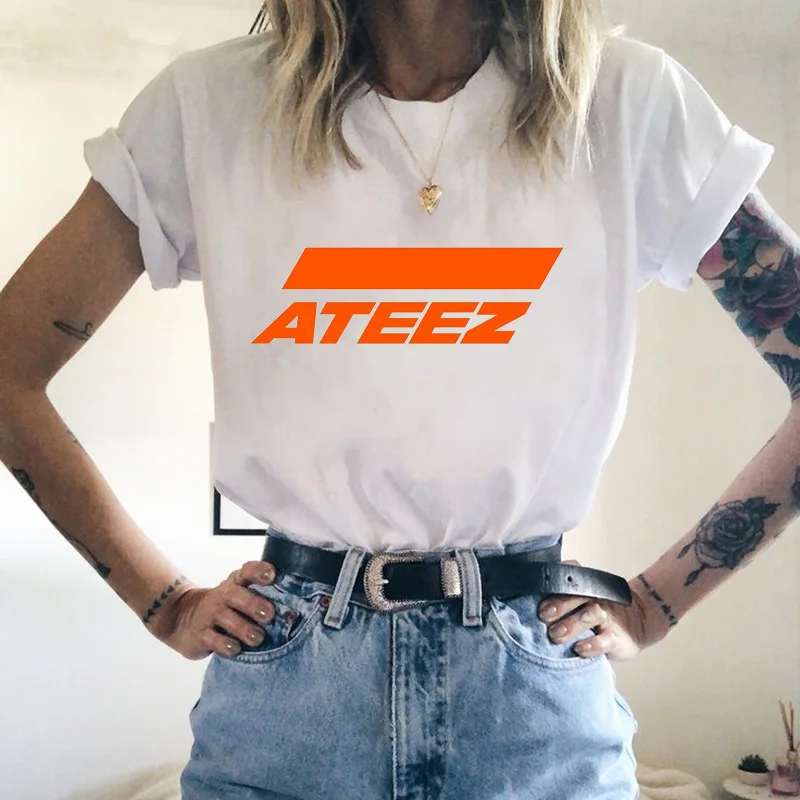2 Футболка Kpop Group ATEEZ, топы, Hongjoong Seonghwa Yunho Yeosang San Mingi Wooyoung Jongho ATEEZ A подростковый Z - Цвет: 2