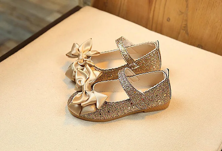 Flowers Children Girls Sequins Purple Gold Princess Shoes For Kids Baby Little Girls Party Wedding Dance Single Shoes New 2022 leather girl in boots