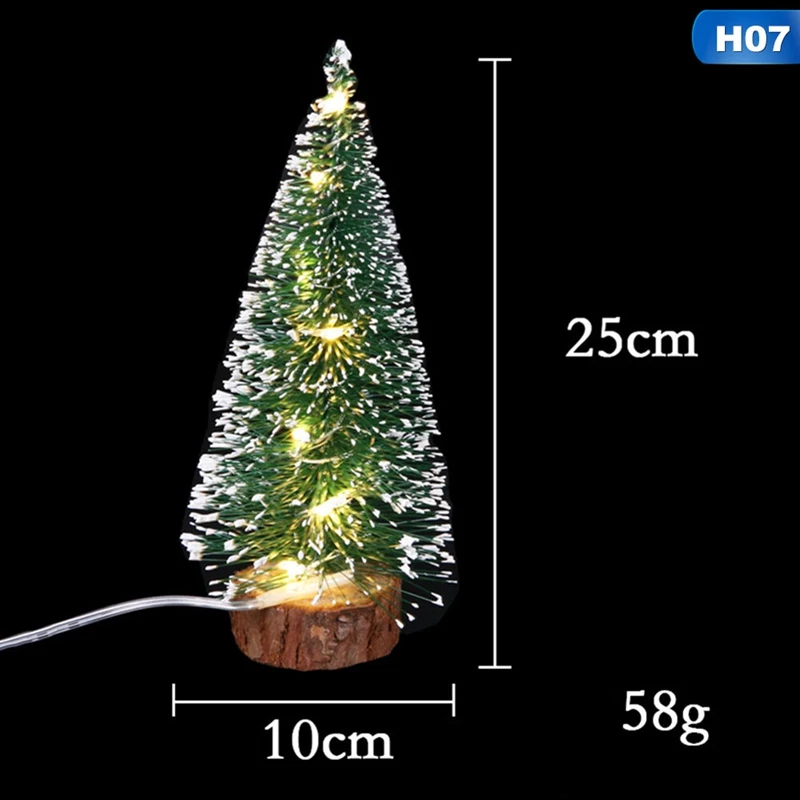 25cm warm light 4 размера Рождественские Елочные принадлежности для рождественского декора маленькая сосновая елка, размещенная в рабочем столе DIY Украшение Мини-елка - Цвет: 25cm warm light