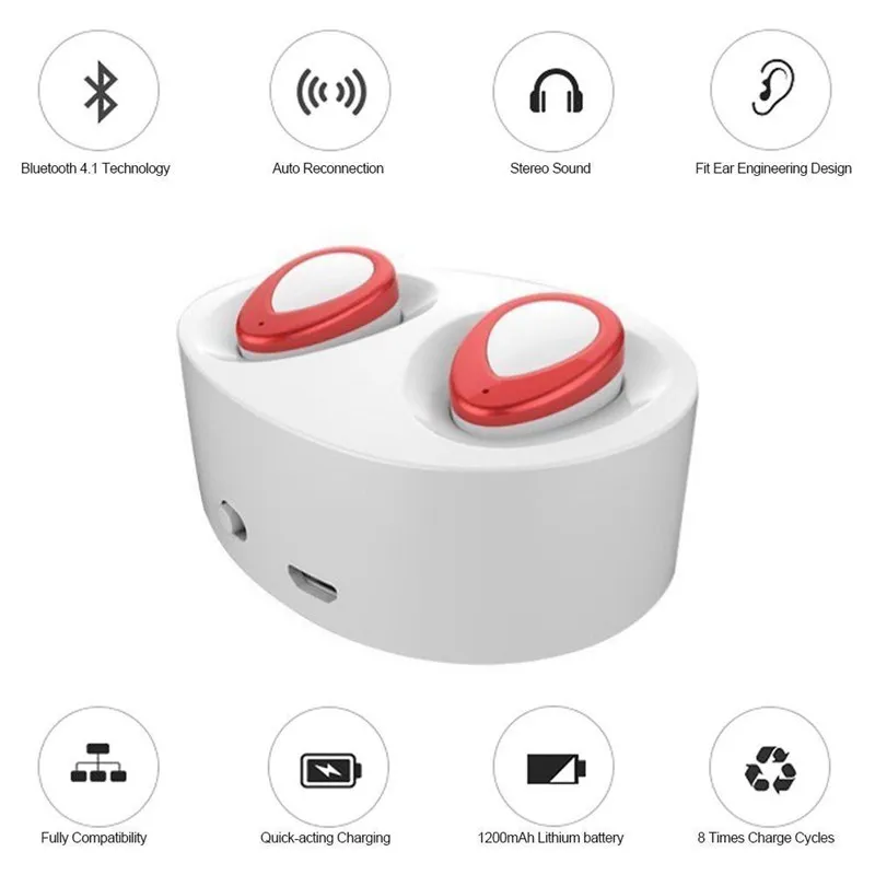 Мини TWS Беспроводная стерео-гарнитура с Bluetooth наушники-вкладыши