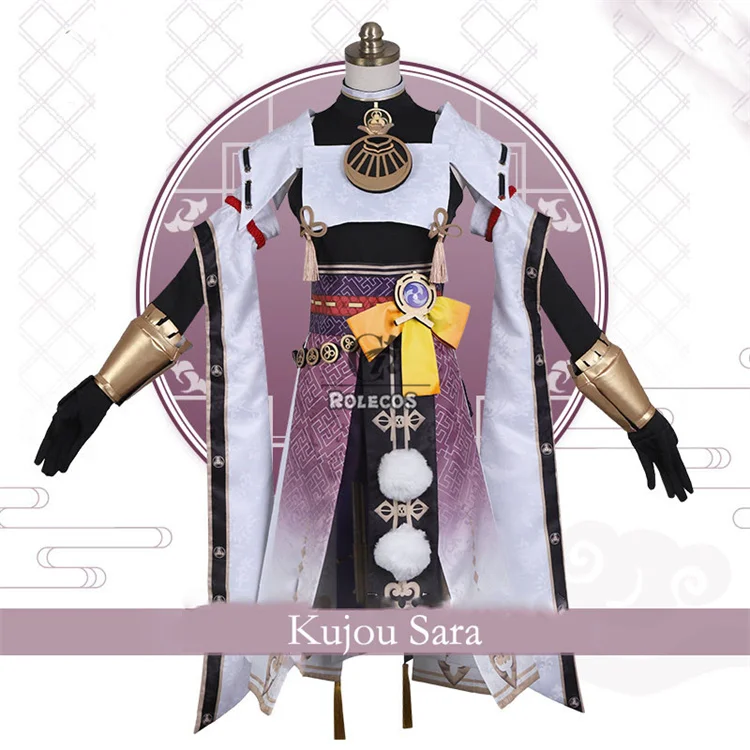 goddess costume ROLECOS Game Genshin Impact Sara Cosplay Costume Kujou Sara Cosplay Costumes Women Dress Outfits Halloween Full Set with Mask family halloween costumes