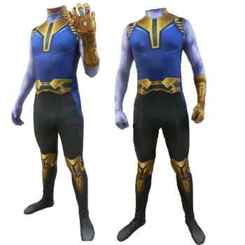 

Kids Adult Avengers 4 Thanos costume gloves Avengers Endgame cosplay Bodysuit Suit Jumpsuits Halloween Costumes for men
