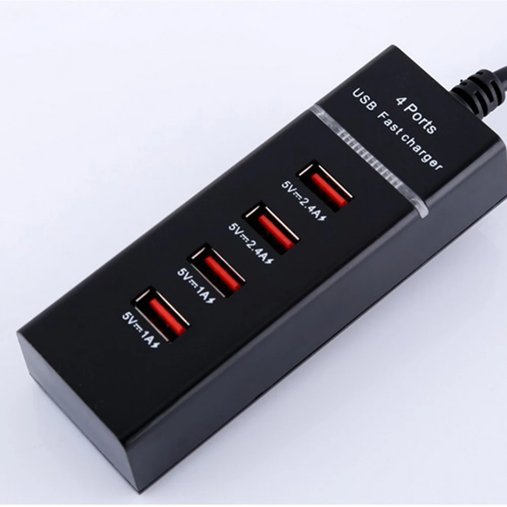 Универсальный разъем США ЕС 4 USB Порты и разъёмы для путешествий, походная телефон быстро Зарядное устройство Адаптер 5В 3A Быстрая зарядка для телефонов