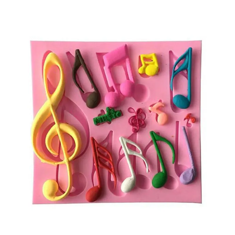 Pastry baking Tools Music Notes Shape Silicone Mold For Fondant Cake Mold Bakware Tools Soap Mold Sugar Tool