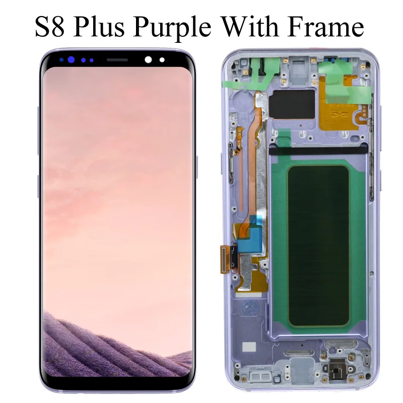 S8plus дисплей экран для SAMSUNG Galaxy S8 PLUS экран Замена ЖК сенсорный дигитайзер сборка G955 G955F с рамкой - Цвет: S8 Plus Purple Frame
