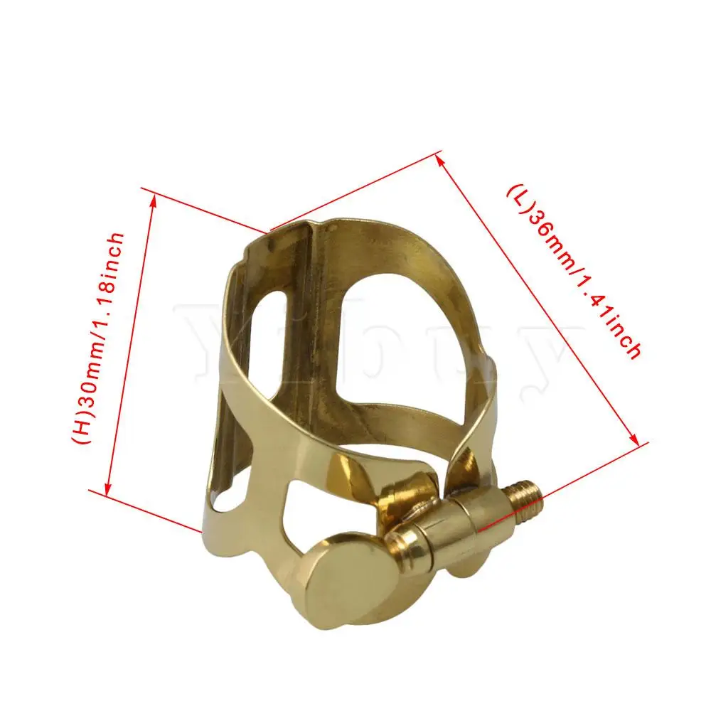 Yibuy 1x Sax Ligature Золотая латунь E-flat Alto Лигатура для саксофона для альт-саксофона
