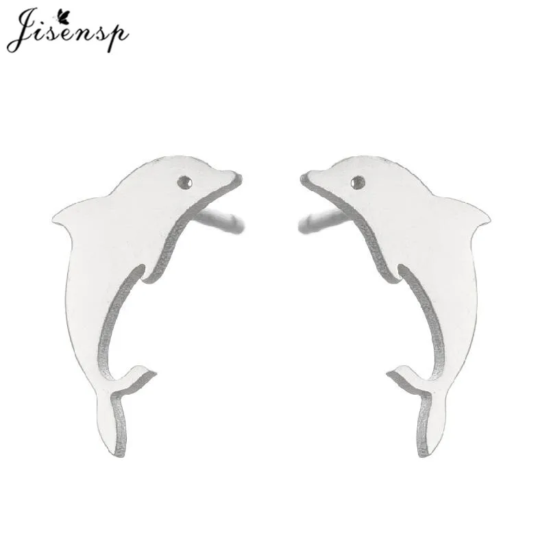 Minimalist Animal Stud Earrings - Cute Thin Line Fish, Hippocampus, Bat, Bear, Dolphin Design