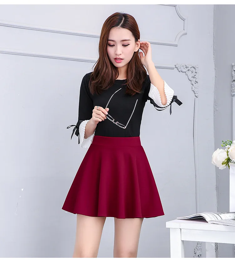 S-5XL в Корейском стиле с высокой талией плиссированная юбка; юбка-пачка; Платье с принтом из слов юбка-зонтик