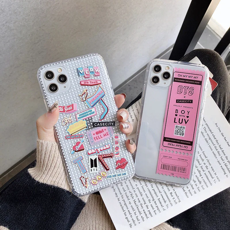 Concert Ticket Phone Case For iPhone 6s 7 8 Plus 11 Pro XS MAX XR X Fashion Kpop Bangtan Boys Transparent Soft Cover Capa Funda |