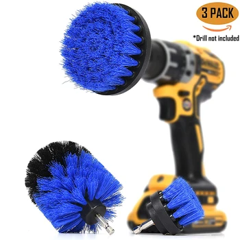 

Slingifts 3Pcs 2/3.5/4 Inch Yellow Brush for Electric Drill Tile Grout Power Scrubber Tub Cleaning Brush Kit