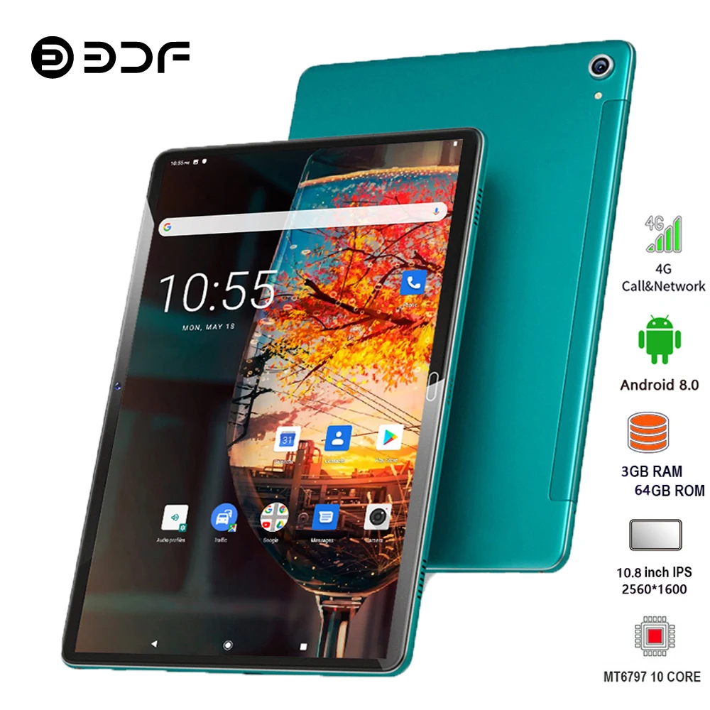US $127.50 108 Inch Tablet Pc Ten Core 25601600 Ips 3gb Ram 64gb Rom 13mp Rear 2mp Front 4g Lte Network Phone Calling Tab Android Tablet