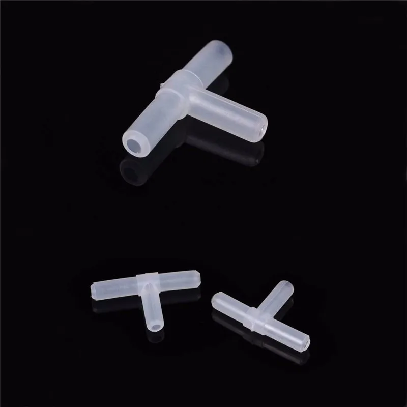 4mm Plastic T Shape Tee 3 Way Hose Joints Aquarium Accessories Fish Tank Air Pump Tubing Connectors Fish Tank Supplies