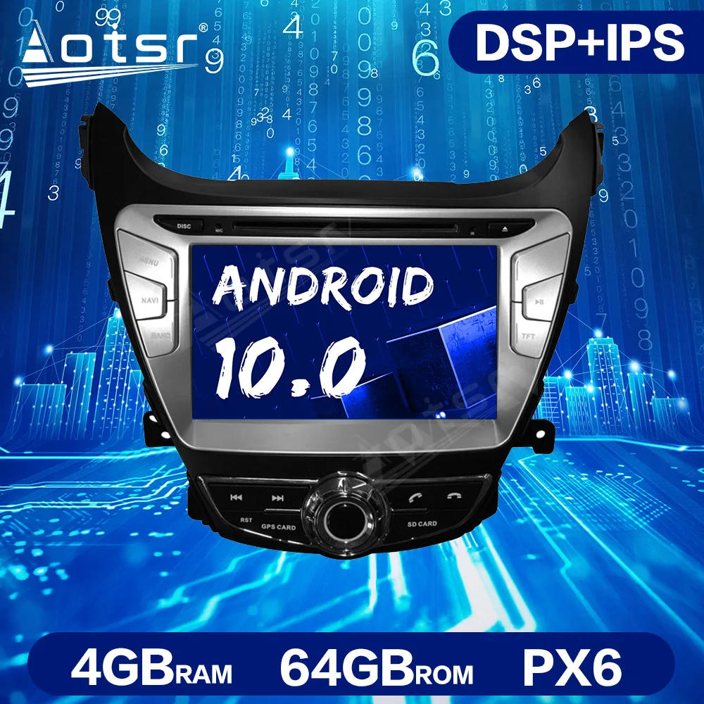 Android 10 0 4 Гб + 64 DSP Автомобильный мультимедийный радио для Hyundai Elantra Avante I35