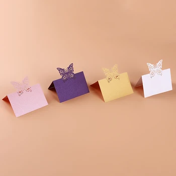 

50pcs Laser Hollow Out Butterfly 3D Name Tag / Place Card / Seat Card / Name Card / Table Card For Weddings Banquets Or Parties