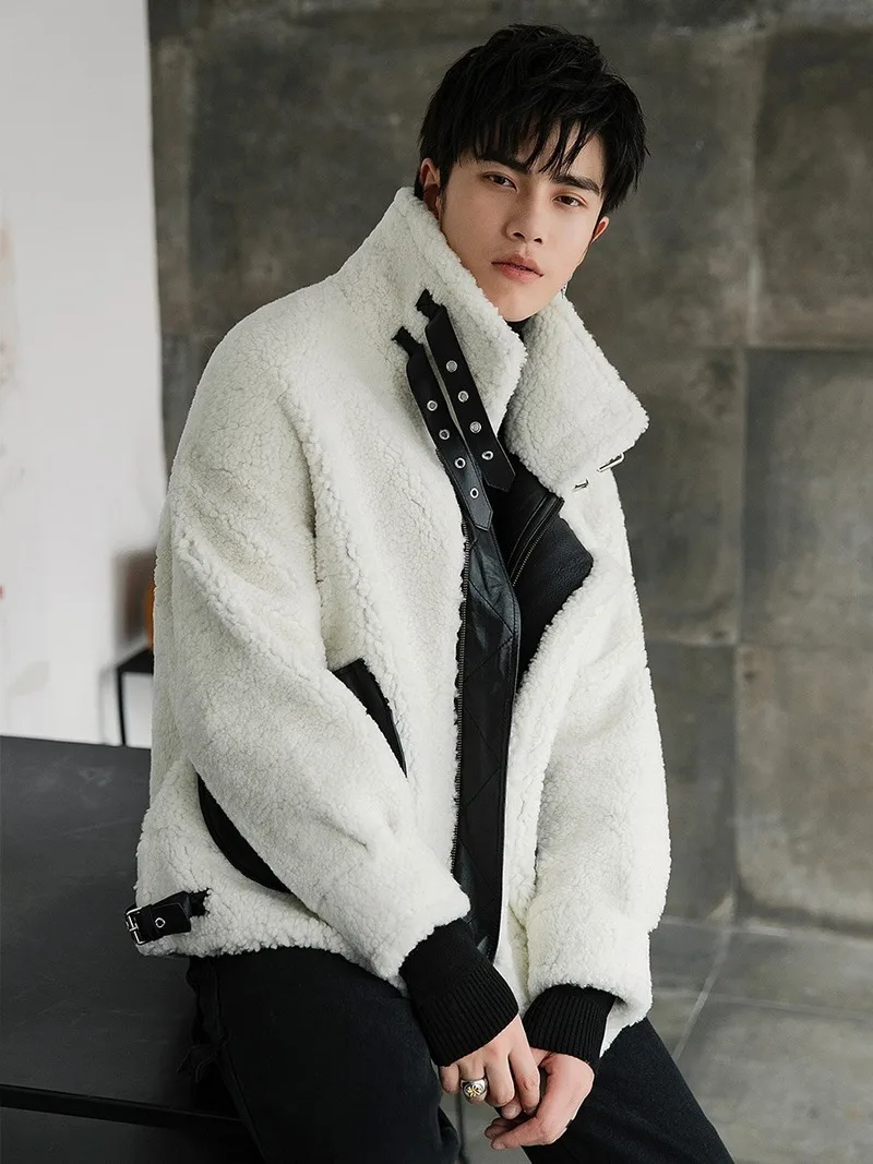 

Men's Real Fur Autumn Winter Natural Sheep Shearling Jacket Luxury Coat Men Clothes 2020 Genuine Leather Jackets 12154
