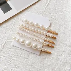 5pcs/lot Big Small Imitation Pearl Beads Hair Clips Hairpins For Women Fashion Hair Jewelry Simple Barrettes