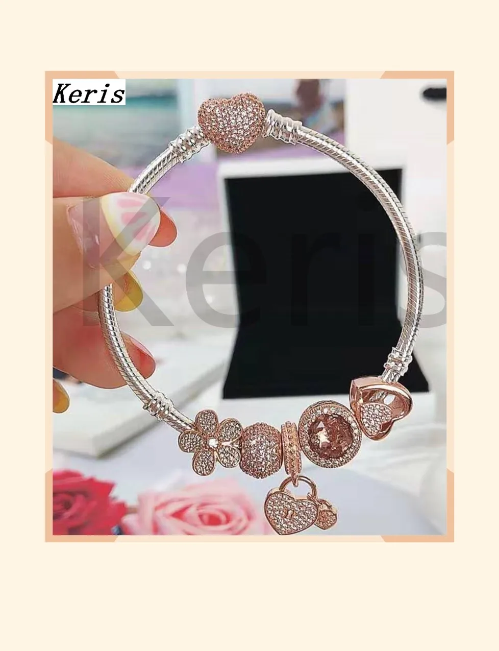 

High Quality Original 1:1 100% Pure Silver New Flower Charm Bracelet Free Delivery