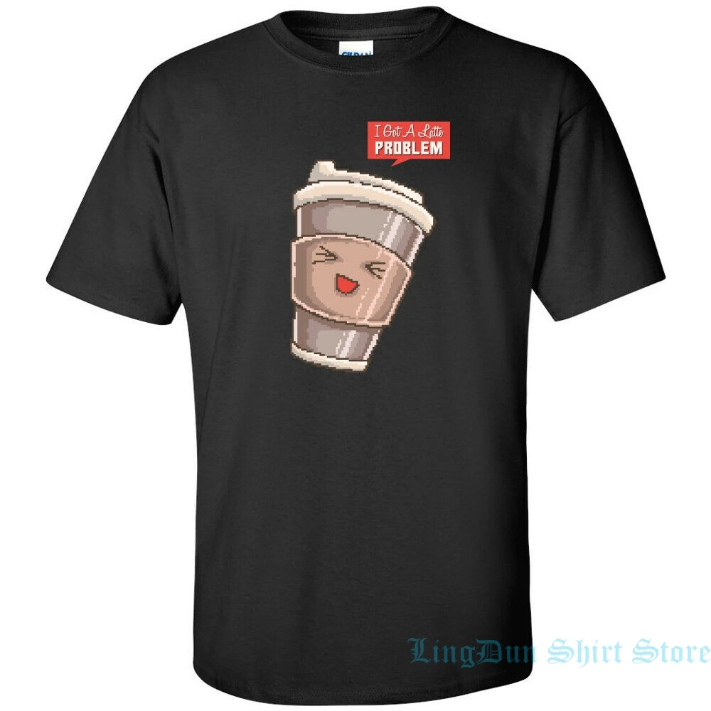 I Got A Latte Problem 8 Bit Ретро футболка Винтаж 80s Pixel Art Мужская s Tee Кофе wo 100% хлопок топы