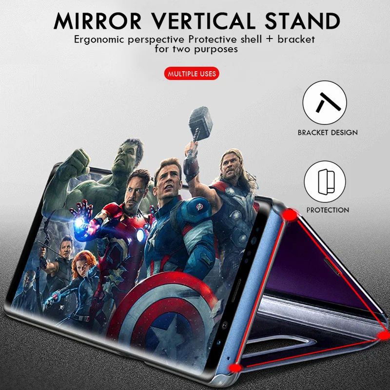 Чехол-книжка Smart View mi ror для Xiaomi mi 9t Pro SE mi 8 Lite CC9 mi A1 A2 A3 на Red mi Note 8 Pro 7 6 5 Red mi 7A 6A K20