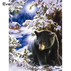Evershine алмазная вышивка Медведь 5D вышивка крестиком полная площадь Алмазная Живопись животные картина стразами рукоделие