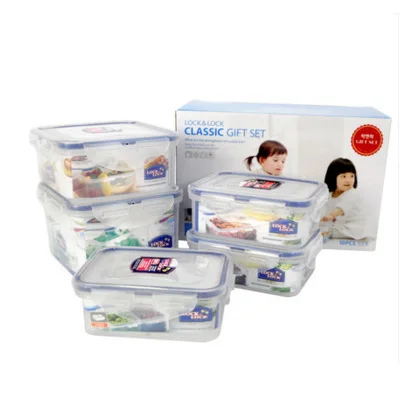 

Lock Freshness Box 5 Pieces Annual General Meeting Gift Microwave Oven Container Refrigerator Fruit Storage Box HPL855S001