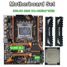 Kllisre X99 D4 материнская плата с Xeon E5 2620 V3 LGA2011-3 CPU 2шт X 8 ГБ = 16 Гб 2666 МГц DDR4 память Kllisre X99 D4 материнская плата с Xeon E5 2620 V3 LGA2011-3 CPU 2шт X 8 ГБ = 16 Гб 2666 МГц DDR4 память