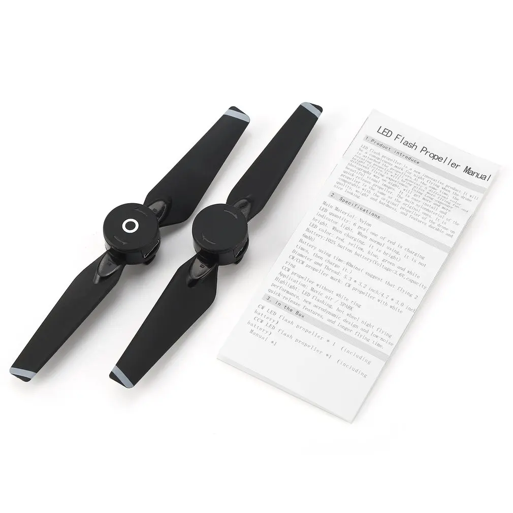 

1/2 Pairs RC LED Flash Propellers Quick Release 4730 CW CCW Propellers Blades Props Spare Parts for DJI Spark RC Drone Hobby Toy