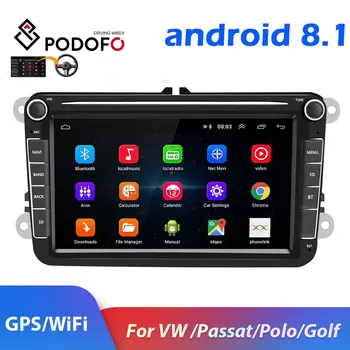

Podofo 2 din Car Radio Android 8.1 Autoradio Multimedia MP5 player for Volkswagen 4core 1+16G DVD GPS WIFI USB 2DIN Auto audio
