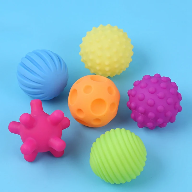 Baby Training Massage Soft Balls Multi Ball Set Senses Toy Baby Toys Hand Grasping Children Ball Soft Toy Ball 6 PCS