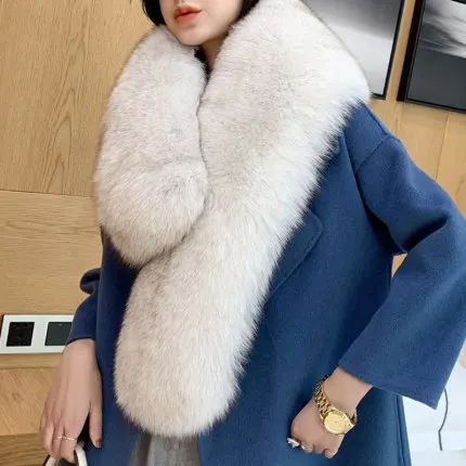 Меховой воротник-воротник из серебристой лисы - Цвет: blue fox