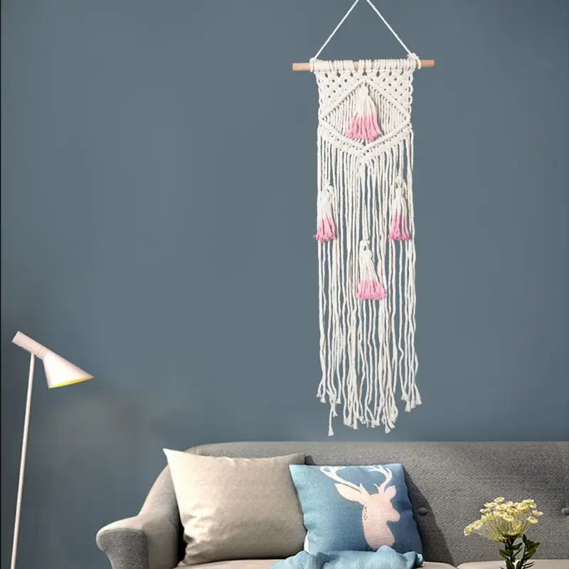 

Flower Macrame Woven Wall Hanging Tapestry Handmade Bohemian Nursery Home Decor X4YD