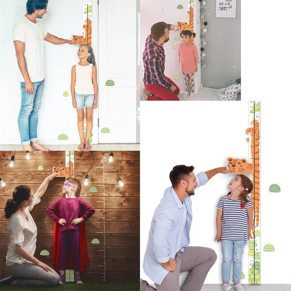 Линейка для измерения роста, Мультяшные наклейки на стену с динозавром для детей, для детской спальни, 3D Рисунок роста, настенные наклейки, украшение для детской комнаты