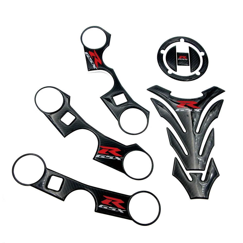 Motocross Stickers K1 K3 K5 K6 K7 K8 K11 Carbon Tank Cap Sticker Tank Pad Fork Triple Tree Upper Clamp Decal For SUZUKI GSXR GSX-R 750 600 1000 Color : Clamp Sticker