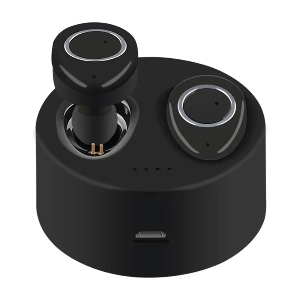 Черный Беспроводная гарнитура Bluetooth стерео гарнитура с шумоподавлением спортивные bluetooth наушники беспроводные наушники для мобильного телефона - Цвет: Черный