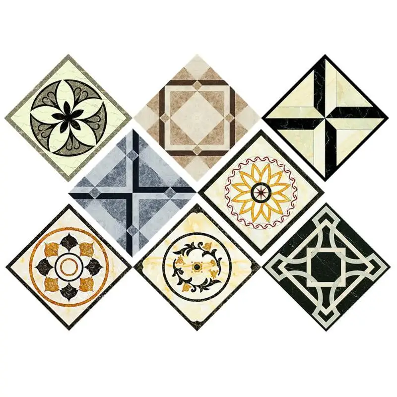 

10pcs 8x8cm Fluorescent PVC Ceramic Tile Diagonal Sticker DIY Waterproof Decal Home Floor/Kitchen/Wall Decoration Sticker