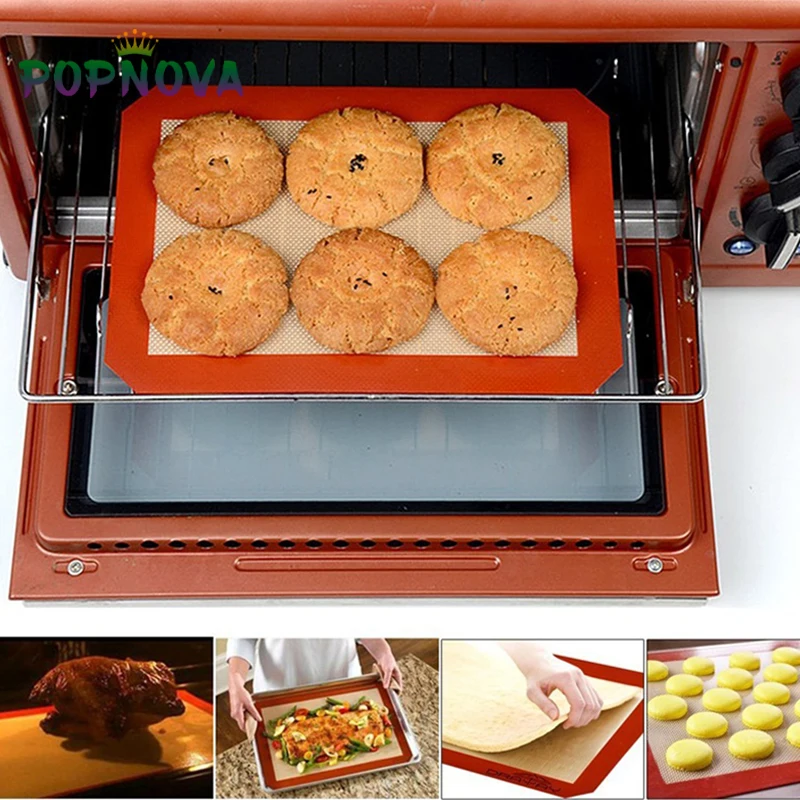 Non-Stick Silicone Baking Mats Cookie Pad Rolling Dough Mat High Temperature Resistant Glass Fiber Oven Mat Batter Flour Fondant