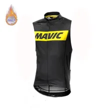 Mavic Мужская качественная Зимняя Теплая Флисовая без рукавов велосипедная одежда для велоспорта