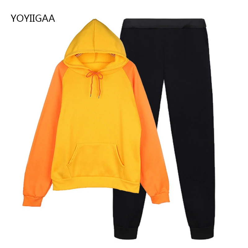 

Autumn Winter 2 Piece Set Women Hoodies Sweatshirt and Pants Suits Thicken Warm Female Hoodies Set Fashion Casual Tracksuit Suit