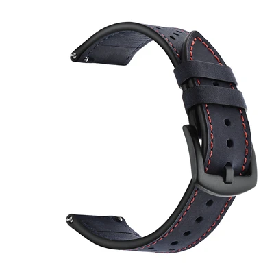 Для Xiaomi HUAMI Amazfit Stratos умные часы 2/2S спортивные умные часы из натуральной кожи ремешок на запястье ремешки Браслет Высокое качество#4 - Цвет: Navy