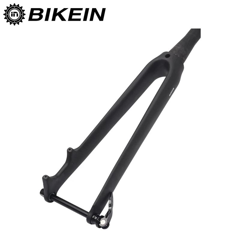 

BIKEIN Lite Ultralight Bicycle Hard Road Carbon Fork 700C 1-1/8" Disc Brake Matte Black 28.6mm Stem Cycling Road Bike Parts 455g